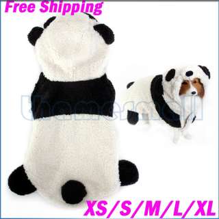 Dog Puppy Pet Coat Costume Outfit Cute Panda Hoodie Hooded Jumpsuit XS 