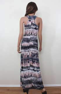 New Boho Tie Dye Print Racer Back Tank Top Maxi Long Dress Made in USA 