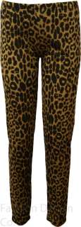 Ladies Plus Size Leopard Animal Print Leggings Full Length Ankle 