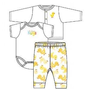   Knit White with Ducks I Love Hugs Cardigan Pant Set (3 Months) Baby