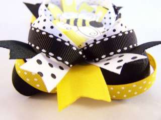    YELLOW BEE  Boutique Piggie Hair Bows Includes two bows
