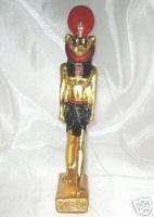 Gold Leaf Egyptian Lion Headed Pharaonic Goddess statue  