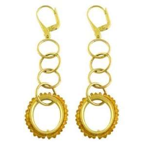   Yellow Gold Interlocking Circles Citrine Earrings Katarina Jewelry