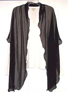   CHARTER CLUB Sheer Shawl Scarf Wrap One Size Fits All Black NWT  