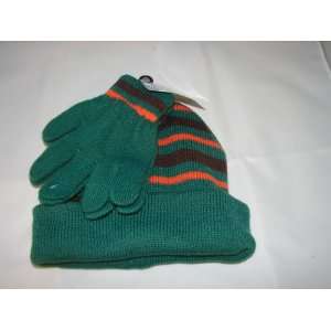  knitted warm winter stocking hat and gloves set cold 