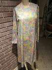Womens Vintage 60s 70s Jennesse Abstract Dress M/L  