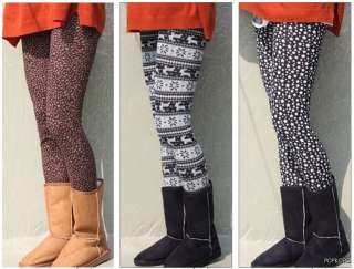 NEW Women Wool Blend Multi Nordic Patterns Thermal Knit leggings Pants 