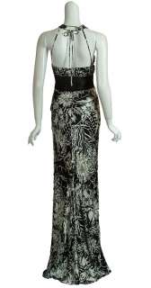 SUE WONG NOCTURNE Floral Beaded Silk Gown Dress 10 NEW  