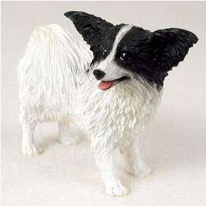  Papillon, Black/White Original Dog Figurine (4in 5in 