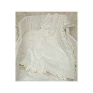  Heavenly Soft White 4 Piece Crib Bedding Set Baby