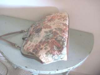 FLORAL TAPESTRY w Flat Bottom SHOULDER BAG/Purse/Handbag~EXCL  