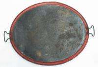 ANTIQUE TIN TOLEWARE MONUMENT PAINT SERVING TRAY  