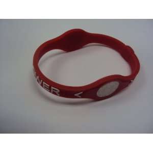  Empower Silicone Wristband Bracelet   Red/white Toys 