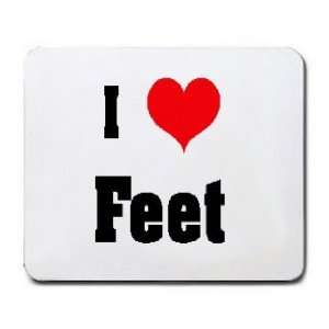  I Love/Heart Feet Mousepad