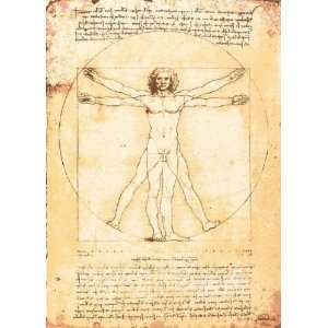 Leondardo Da Vinci 34W by 47.5H  The Vitruvian Man 