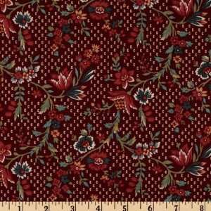  44 Wide Back Home Again Vines Ruby Fabric By The Yard 