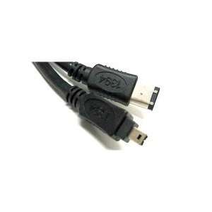  6ft 4Pin To 6Pin Firewire Cable (IEEE1394) Black (1 pack 
