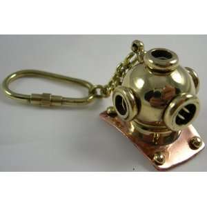  Nautical Solid Brass Dive Helmet Key Chain Office 