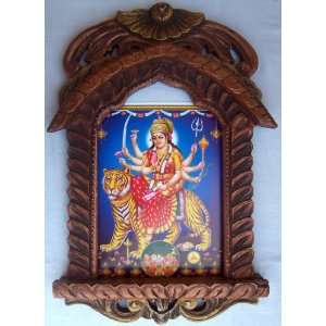 Hindu Religious Goddess Vaishano Devi giving blessings poster painting 