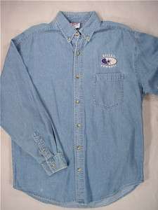 DALLAS COWBOYS True Fan Denim Button Down Shirt (Mens Medium) Blue 