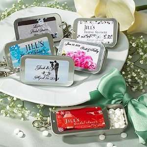  Personalized Bridal Shower Key Chain Mint Tin Favors 