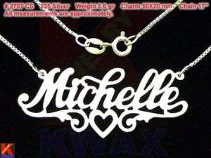 2707 Personalized Silver MICHELLE Name Necklace Charm  