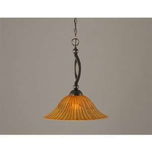 Toltec Lighting 271 58619 Bow Downlight Pendant with Tiger Glass Shade 