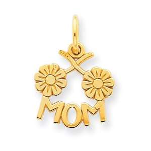  Solid 14k Gold Mom Charm Jewelry