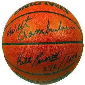  Wilt Chamberlain & Bill Russell Autographed Pro Basketball 