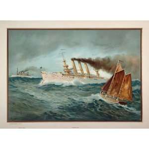  1899 U.S. Navy 1st Class Cruiser Ship Brooklyn New York 