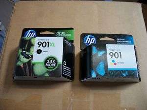 Genuine HP 901xl Black 901 Color Ink Cartridges 4500 J4540 J4550 