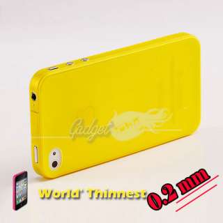 YELLOW EXTREME ULTRA THIN (0.2mm) CASE COVER FOR iPHONE 4 4G  