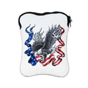 iPad 1 2 & New iPad 3 Sleeve Case 2 Sided Eagle With Flaming Wings 