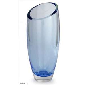  Art glass vase, Azure Ice