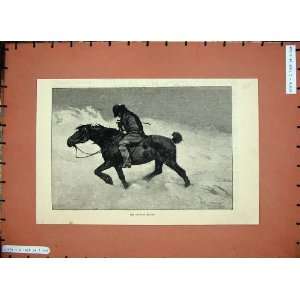 1886 Fine Art Country Doctor Man Horse Snow Winter 