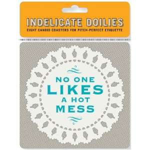   Doilies, Package of 8 Reusable Coasters, Hot Mess