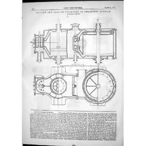   Section Plan Cylinders Steam Ship African Machinery