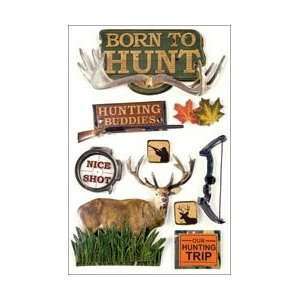  Paper House Hunting 3 D Stickers Born To Hunt; 3 Items 
