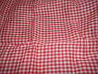 red white gingham checkered fabric vintage cutter scrap expedited 
