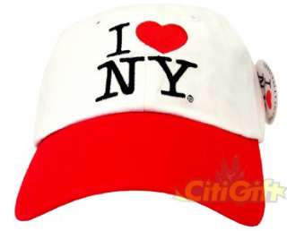 AUTHENTIC I LOVE NY NEW YORK BASEBALL CAP HAT WHITE RED  
