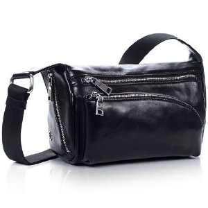   Korean Styled Oil Wax Leather Pocket Bag   Small