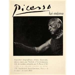  1971 Print Picasso Portrait La Hune Paris Poster 1957 