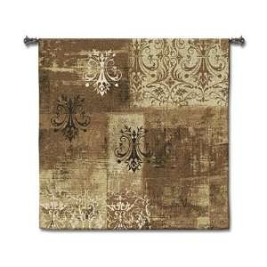   Abstract Damask Flax Square Wall Hanging   53 x 53