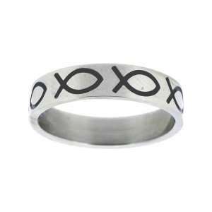  Ring Ichthus Fish Stainless Steel 