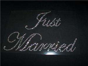 Just Married Rhinestone Iron On Transfer Bling  
