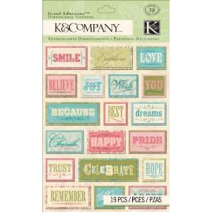  K&Company Dimensional Stickers, Merryweather Word Grand 