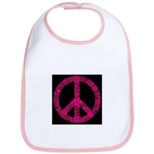  Baby Bib Petal Pink Flowered Peace Symbol PBB Everything 