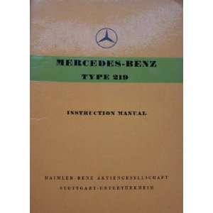  1957 mercedes benz 219 owners manual 