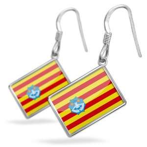  Earrings Menorca (Spain) Flagwith French Sterling Silver 