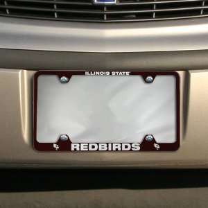  NCAA Illinois State Redbirds Red Engraved License Plate 